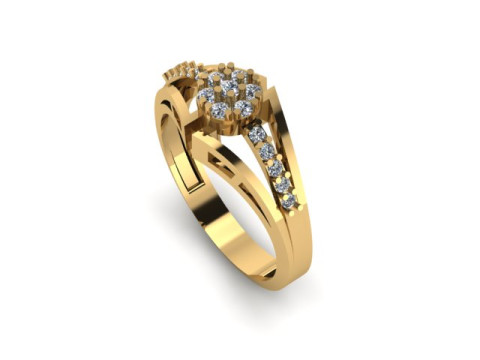 Modern Fashion Diamond Ring 3D Model