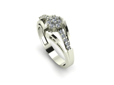 Modern Fashion Diamond Ring 3D Model
