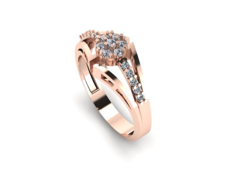 Modern Fashion Diamond Ring 3D Model