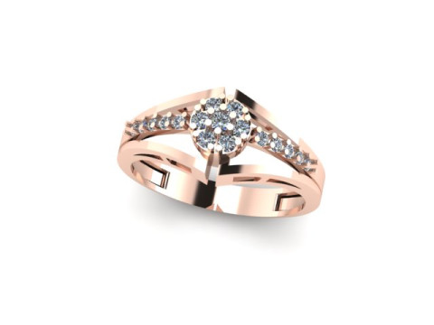 Modern Fashion Diamond Ring 3D Model