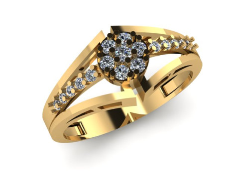 Modern Fashion Diamond Ring 3D Model