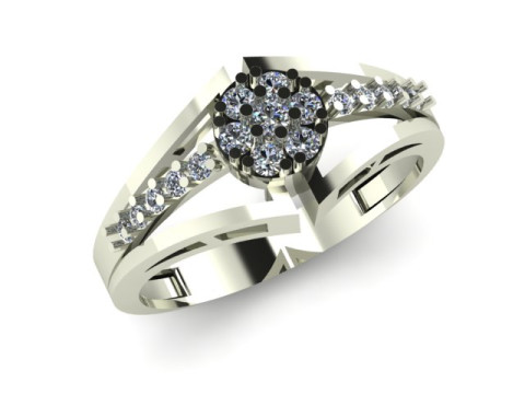 Modern Fashion Diamond Ring 3D Model