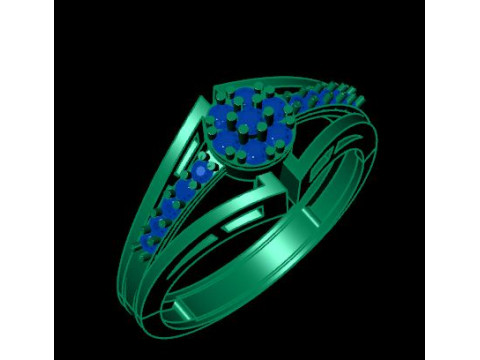 Modern Fashion Diamond Ring 3D Model