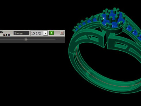 Modern Fashion Diamond Ring 3D Model