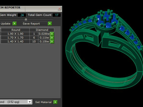 Modern Fashion Diamond Ring 3D Model