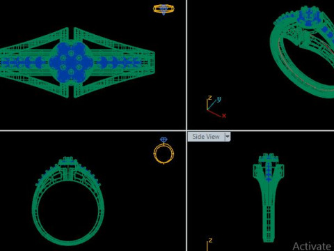 Modern Fashion Diamond Ring 3D Model