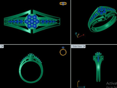 Modern Fashion Diamond Ring 3D Model