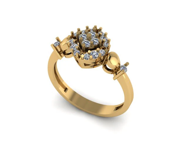 Fashion ring for daimonds 3D Model .c4d .max .obj .3ds .fbx .stl .blend 