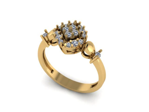 Cincin modis untuk berlian Model 3D