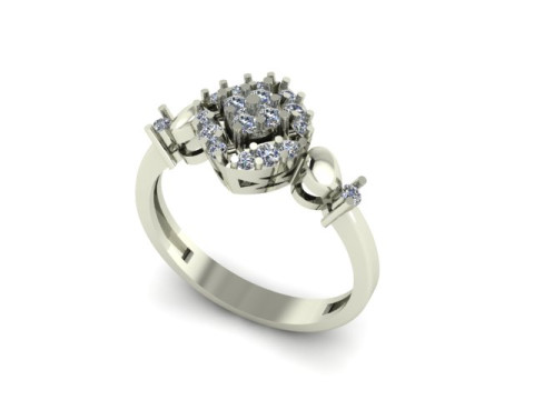 Fashion ring for daimonds 3D Модель