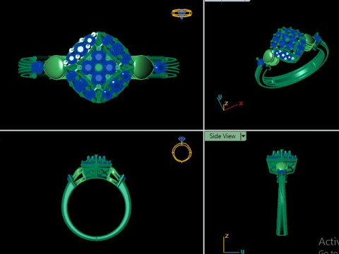 Fashion ring for daimonds 3D Модель