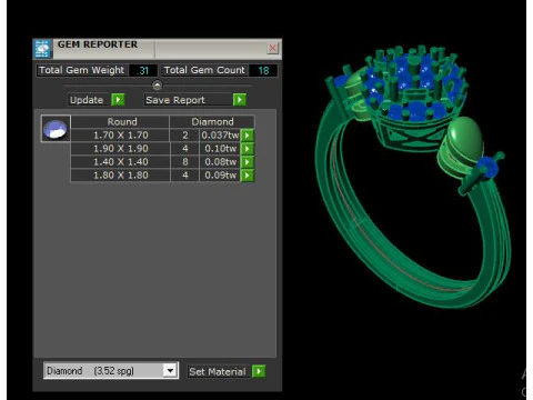 Fashion ring for daimonds 3D Model