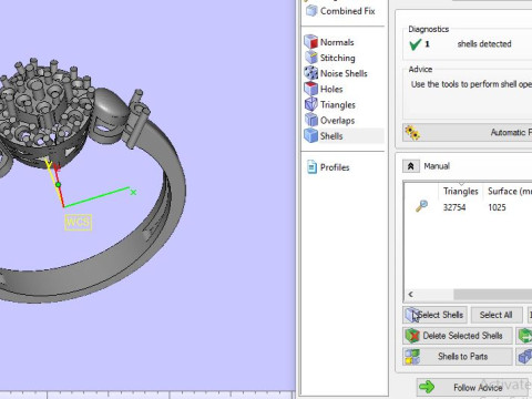 Fashion ring for daimonds 3D Модель