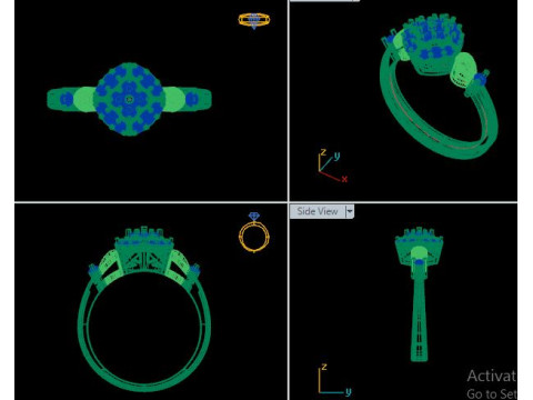 Fashion ring for daimonds 3D Модель