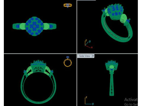 Fashion ring for daimonds 3D Model