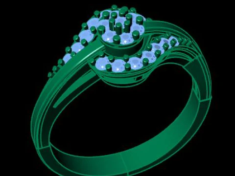 Fancy ring for dimonds 3D Model