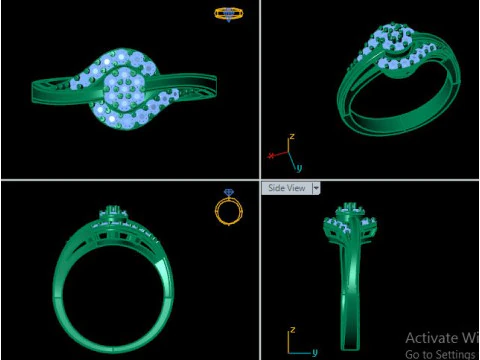 Fancy ring for dimonds 3D Model