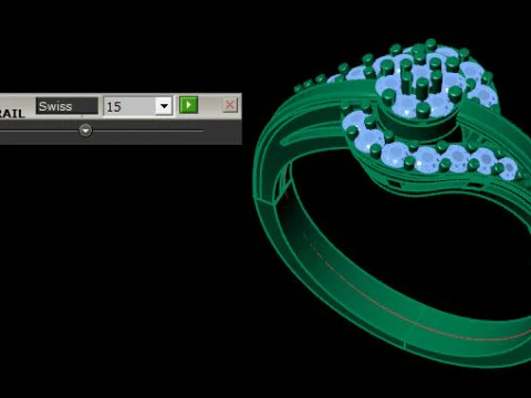 Fancy ring for dimonds 3D Model