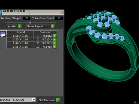 Fancy ring for dimonds 3D Model