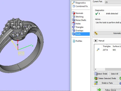 Fancy ring for dimonds 3D Model