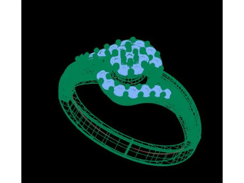 Fancy ring for dimonds 3D Model