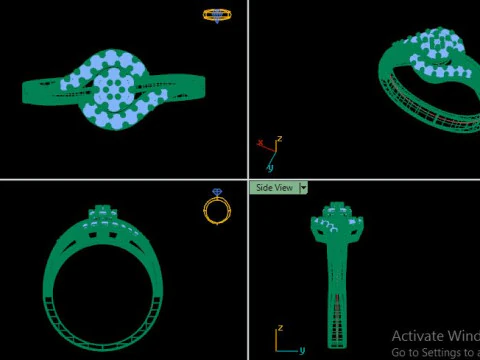 Fancy ring for dimonds 3D Model
