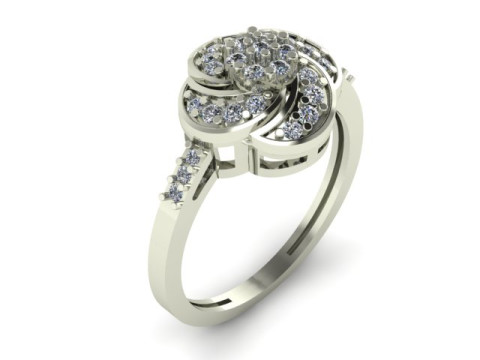 Engagement ring for daimonds Modèle 3D
