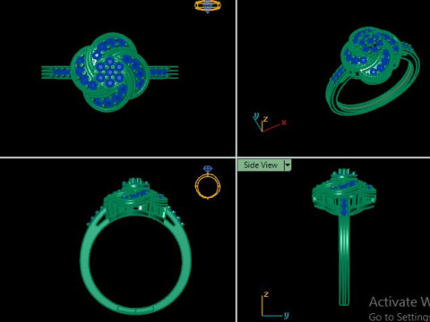 Engagement ring for daimonds Modèle 3D