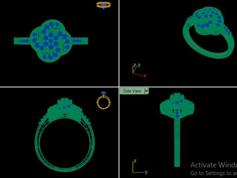 Engagement ring for daimonds Modèle 3D