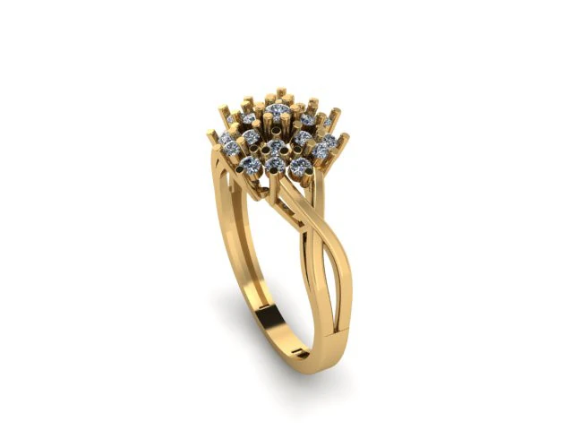 Fancy wedding ring for daimonds 3D Model .c4d .max .obj .3ds .fbx .stl .blend 