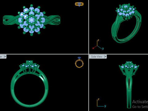 Fancy wedding ring for daimonds 3Dモデル