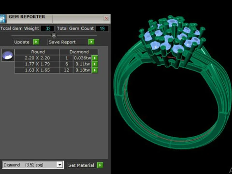 Fancy wedding ring for daimonds 3D Model