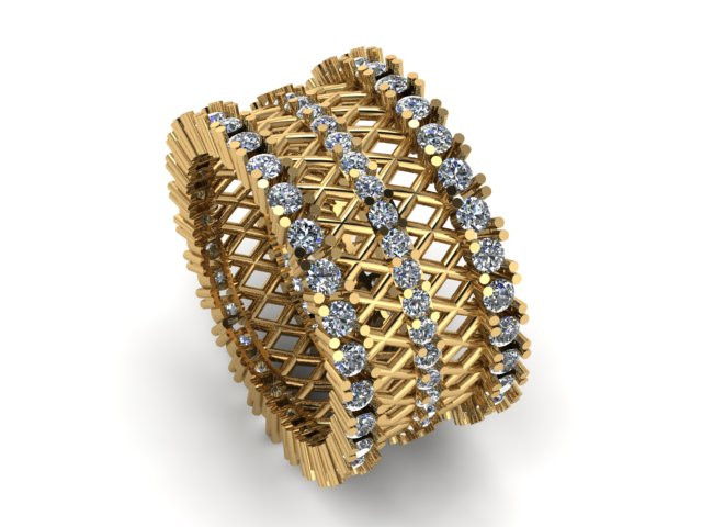 Band ring for daimonds Modelo 3D .c4d .max .obj .3ds .fbx .stl .blend 
