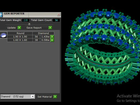 Band ring for daimonds 3D Model