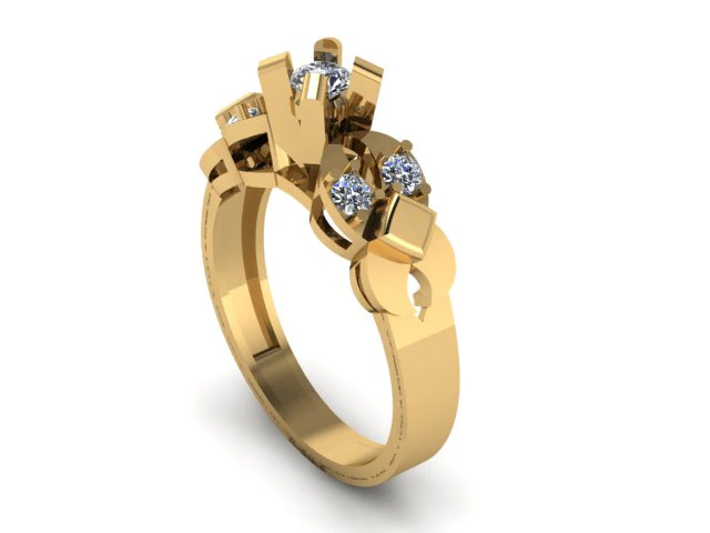 Solitair ring 3D Model .c4d .max .obj .3ds .fbx .stl .blend