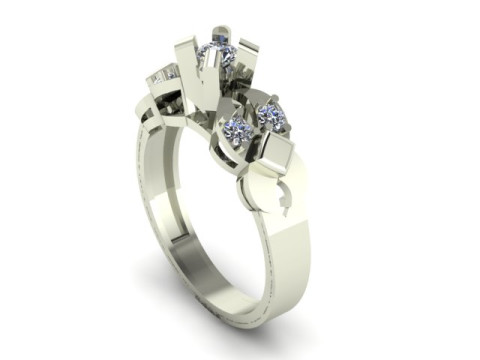 Solitair ring Modèle 3D