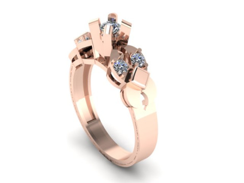 Solitair ring Modèle 3D