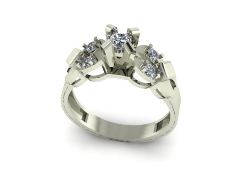 Solitair ring Modèle 3D
