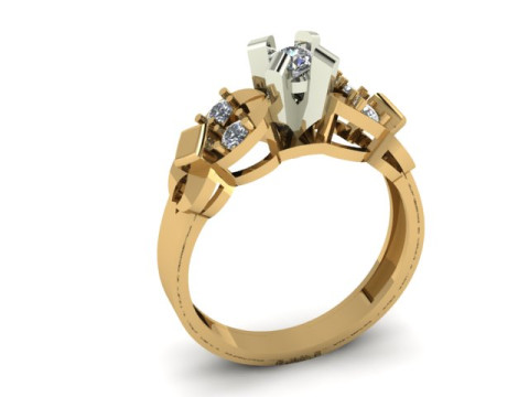 Solitair ring Modèle 3D