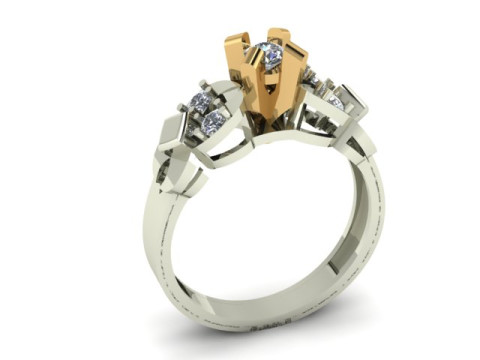 Solitair ring Modèle 3D