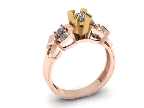 Solitair ring Modèle 3D