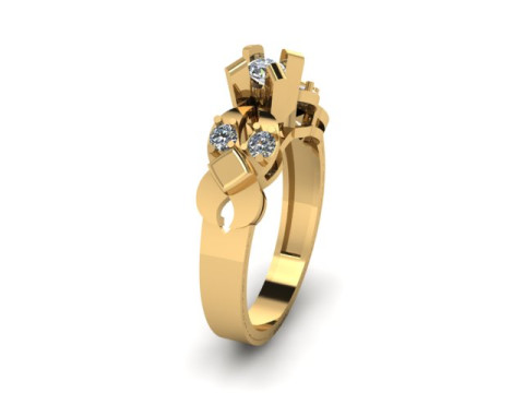 Solitair ring Modèle 3D
