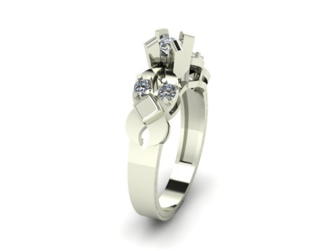 Solitair ring Modèle 3D