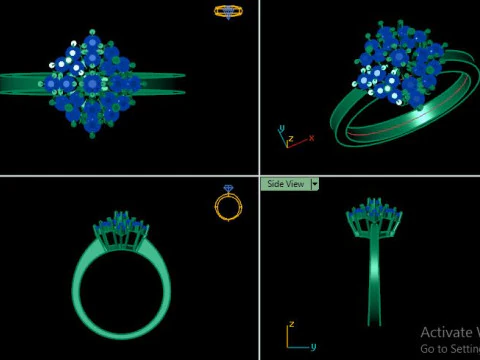 Fancy ring use for daimonds 3D Model