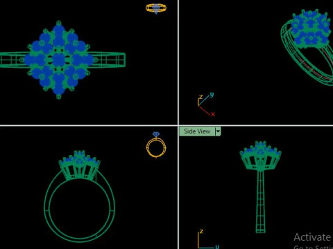 Fancy ring use for daimonds 3D Model