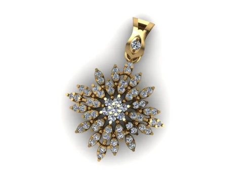 Елегантний кулон з діамантами 3D Модель