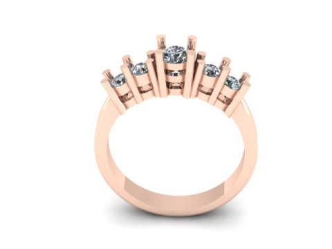 Solitair 5 Stone Ring 3D Model
