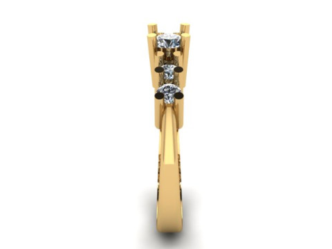 Solitair 5 Stone Ring 3D Model