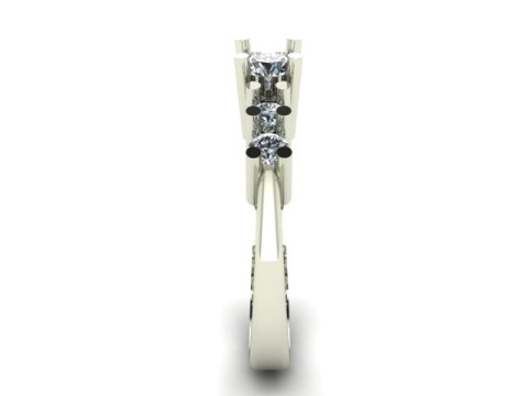Solitair 5 Stone Ring 3D Model
