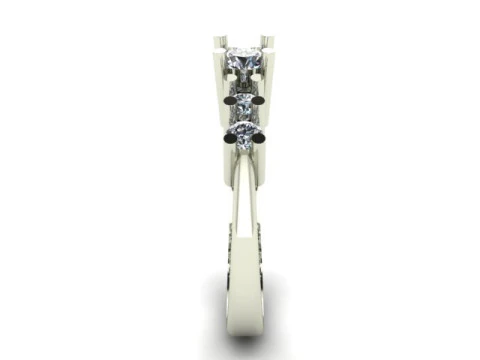 Solitair 5 Stone Ring 3D Model